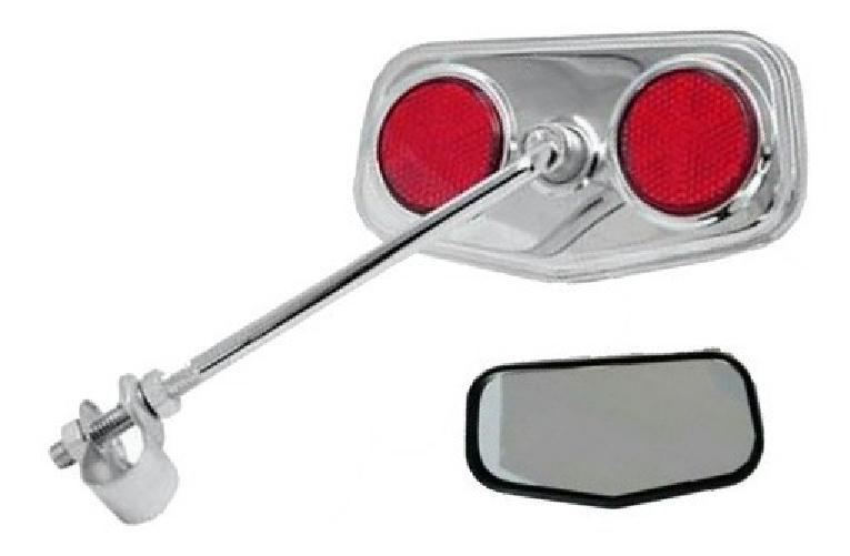Retrovisor Espelho Bicicletas, Cromadoc/Refletor Pentagonal