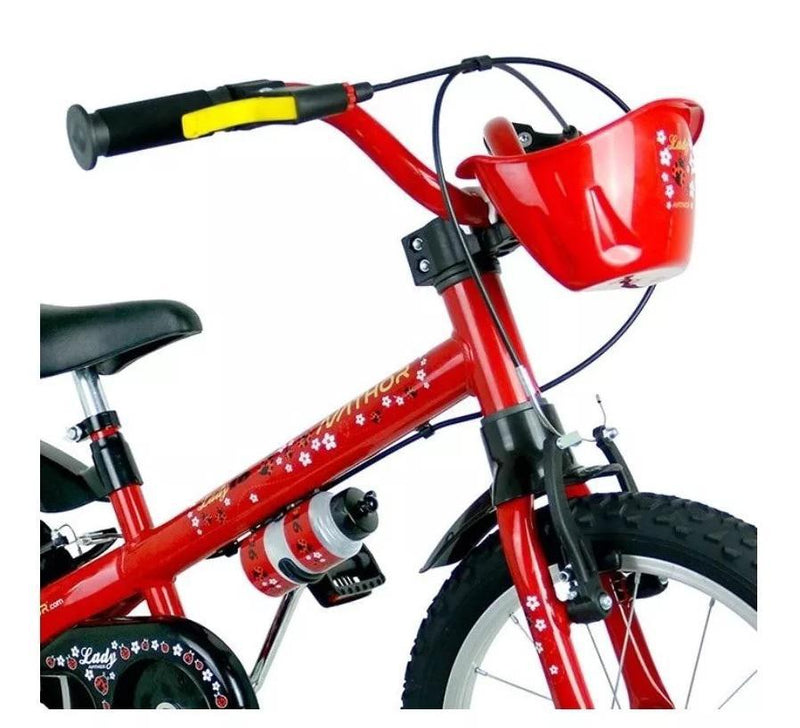 Bicicleta Infantil Nathor Aro 16 Bella Vermelha Feminina