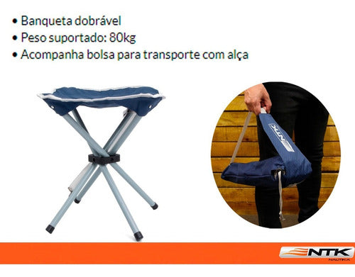 Banqueta Stool Camuflada Dobrável Suporta Até 80kg