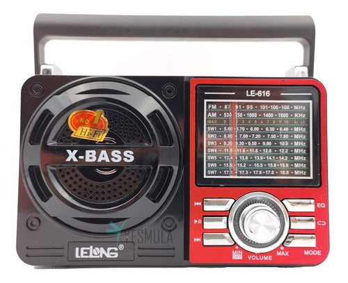 Rádio Bass Retro Vintage Caixa De Som Usb Mp3 Le-616 Lelong