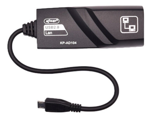 Adaptador Conversor Micro Usb X Rede Rj45 10/100mbps Knup