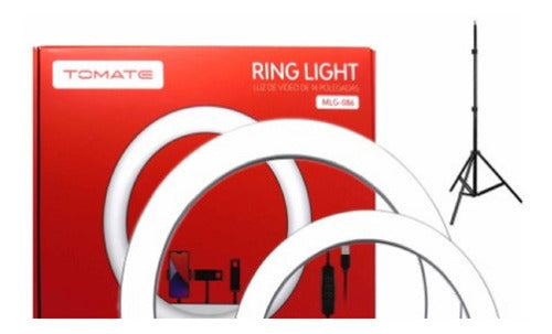 Kit Iluminador Ring Light 14''/10'' Com Tripé MLG-086 Tomate