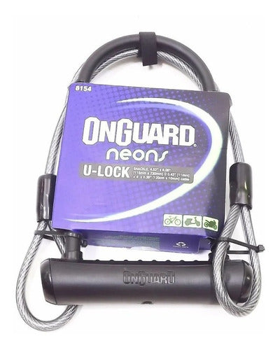 Cadeado U-lock com Cabo Onguard 8154 Super Reforçado com Chaves