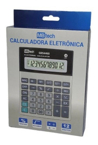 Calculadora Digital 12 Digitos A Pilha Gb54460 Mbtech