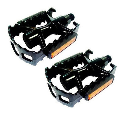 Pedal Mtb Preto Fp-961 Rosca Inglesa 9-16 Grossa Aluminio