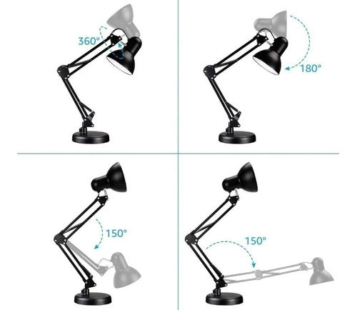 Abajur Luminária Mesa Escritório Bivolt Articulável Lk-779