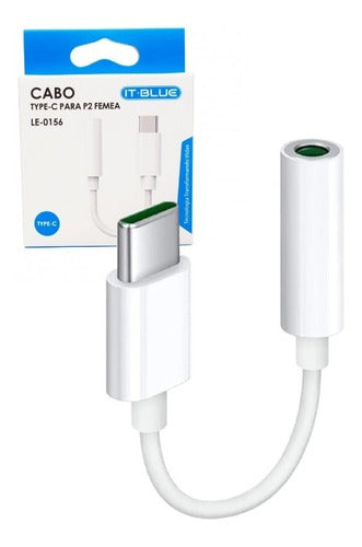 Cabo Adaptador Tipo C Usb-c Para Fone Ouvido P2 Femea 3.5mm