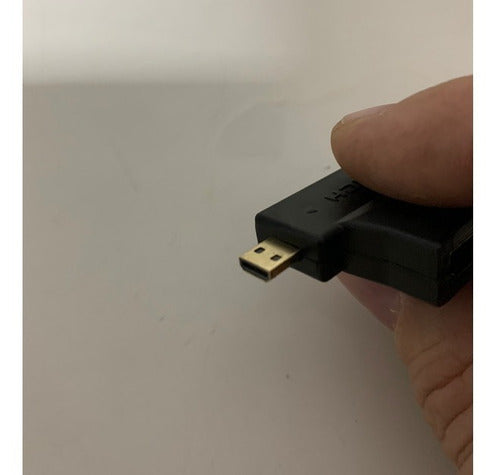 3 Em 1 Hdmi Fêmea P/ Mini Hdmi Macho E Micro Hdmi Macho