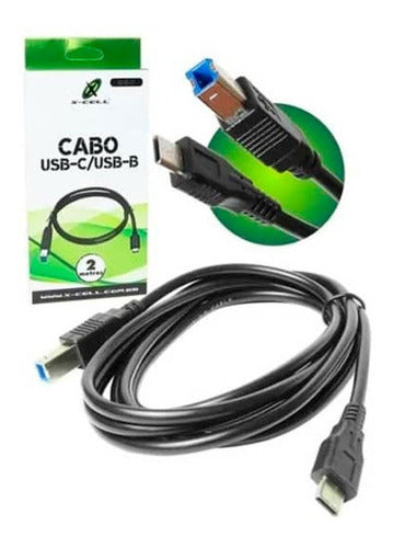 Cabo Impressora Type-c P/ Usb-b 3.1 2m X-cell Xc-ci-06