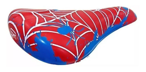Selim Banco Bicicleta Infantil Rvs Homem Aranha Azul, C/carr