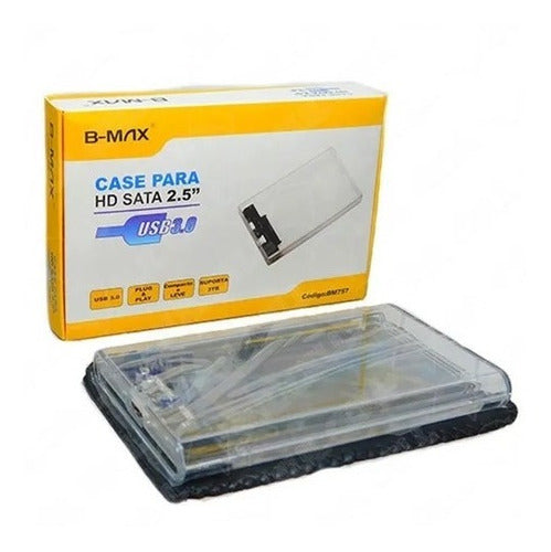 Case Hd/ssd 2.5 Transparente Com Bolsa Bm-758 B-max