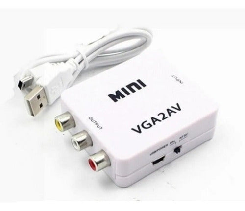 Mini Conversor Vga Para Av Rca Áudio E Vídeo - Vga2av