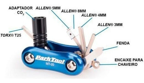 Canivete Com Ferramentas Para Bike Park Tool Mt-20 9 Funções