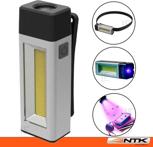 Lanterna Recarregável 2 Em 1 Exterminator Ntk 100 Lúmens