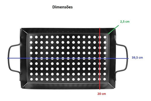 Assadeira Grelha Antiaderente Retangular Churrasqueira Clink