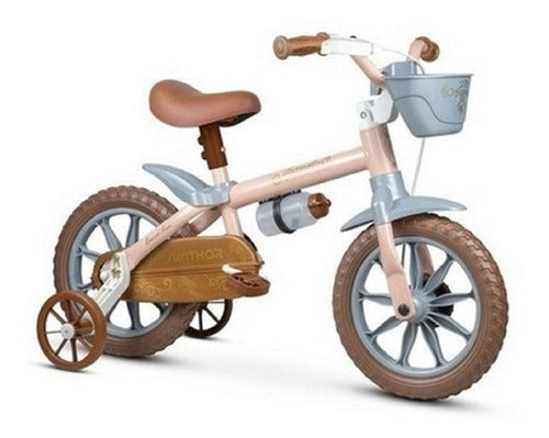 Bicicleta Infantil Aro 12 Com Rodinhas Antonella Baby Rosa