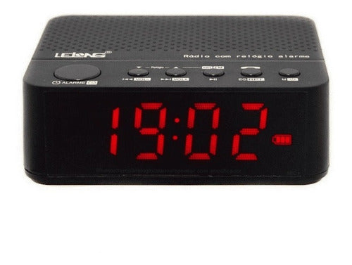 Radio Relógio Despertador Digital Alarme Bluetooth Fm Le-674