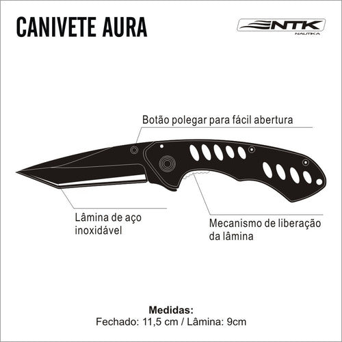 Canivete Aço Inox Nautika Aura Tipo Turca Camuflado