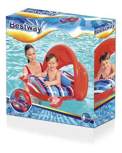 Boia Bote Infantil Fralda Carangueijo Bestway C/ Cobertura