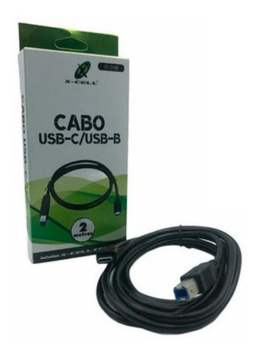 Cabo Impressora Type-c P/ Usb-b 3.1 2m X-cell Xc-ci-06