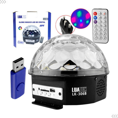 Globo Magico 6 Cores De Luz Usb Led Rgb Cristal Lk-306b