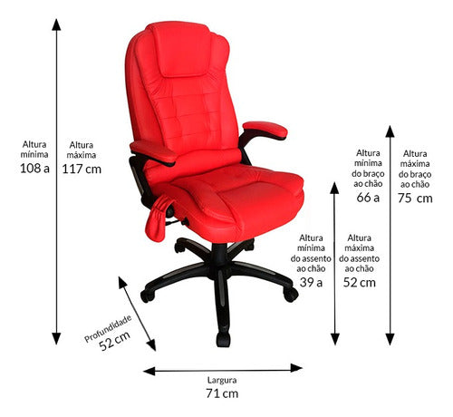 Cadeira De Massagem Presidente Shiatsu Relax Chair -vermelha