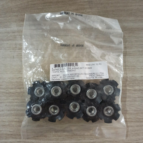 Kit 10uni. Aranha Estrela P/ Tampa Ahead Set Fina 22.2mm