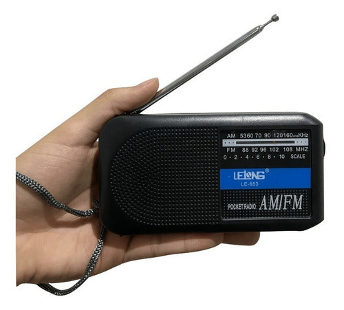 Radio Fm/am Portatil De Bolso Analógico Antena Retro Le-653