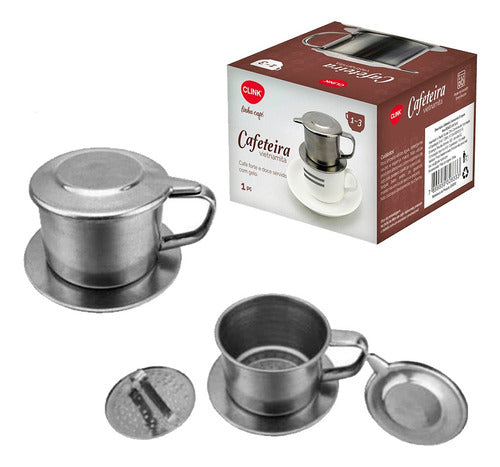 Cafeteira Café Vietnamita Clink 1 A 3 Copos Aço Inox