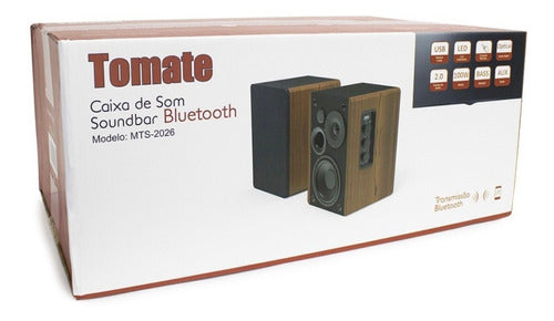 Caixa Som Alto-falante Tomate Com Bluetooth Madeira Mts-2026