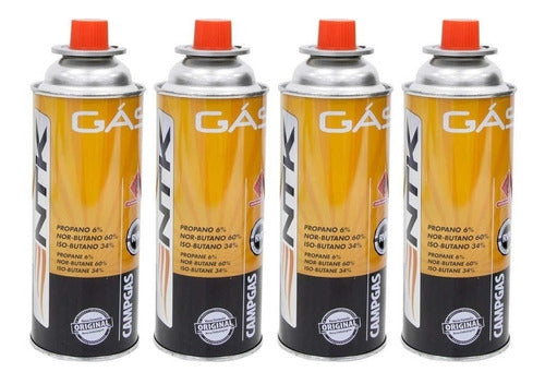 Kit 4 Cartuchos De Gás Campgas Ntk 227gr Fogareiro Maçarico