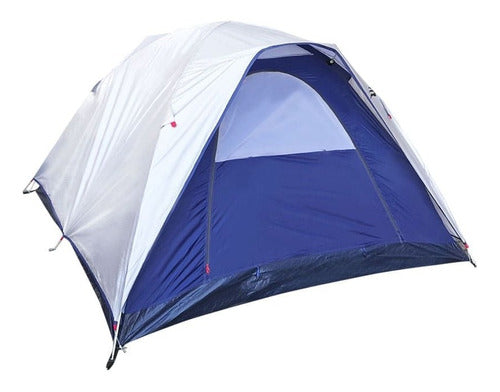 Barraca de Camping Nautika Dome Acampamento 3 Pessoas Coluna Cinza e Azul