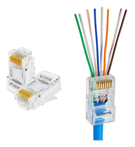 Conector Plug Rj45 Ez Crimp Rede Easy 100 Un Cont-rj45c100