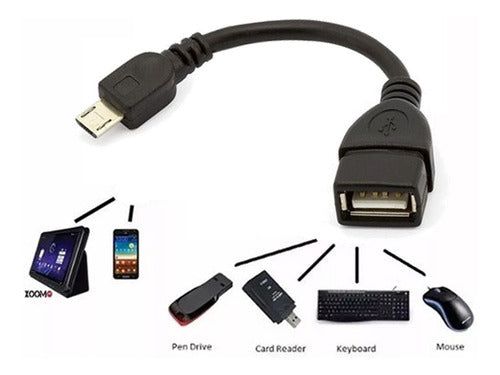 Cabo Adaptador Usb Femea V8 Macho Otg Usb X V8 Mb81055