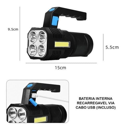 Lanterna Iluminação Luz Led Recarregável 800lm Lt-8934