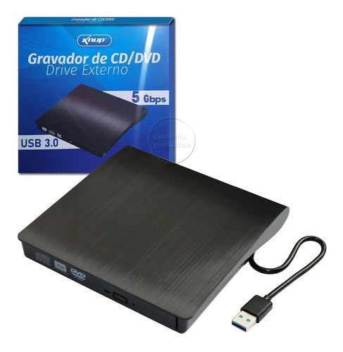 Drive Gravador Leitor Dvd Externo Usb 3.0 Portátil Kp-le300