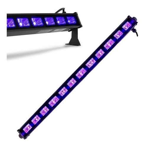 Refletor Ribalta Luz Negra Ultraviolet Barra 12 Led Lk-uv12