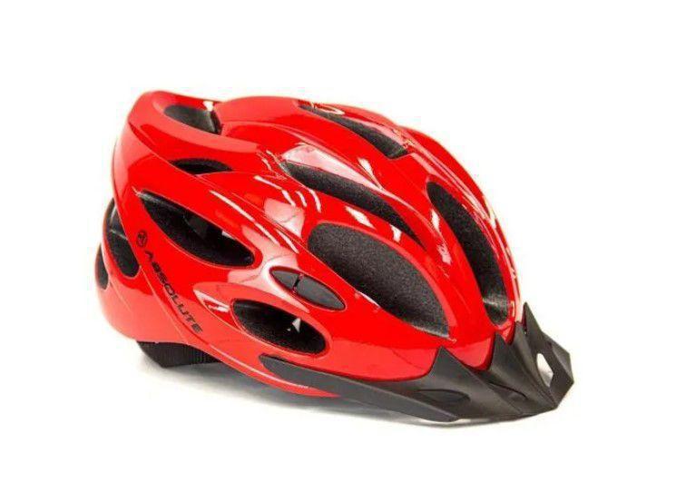 Capacete Absolute Nero Vermelho Com Luz Traeira Tam M