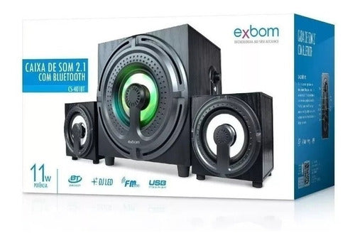 Caixa De Som Exbom Bluetooth 2 Caixas Satélites 11w Cs401bt