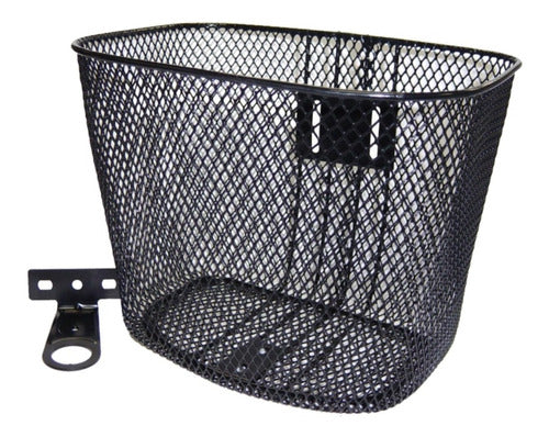 Cesta Aramada 20 Oval Preto Com Suporte E Com Haste