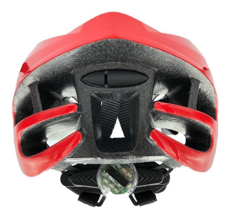 Capacete Absolute Nero Vermelho Com Luz Traseira Tam G