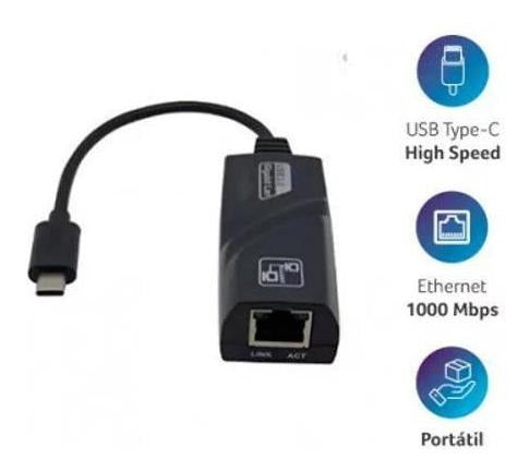 Adaptador Conversor Usb Type-c 3.0 Rj45 F 10/100/1000