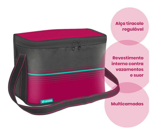 Bolsa Térmica Isopor Lanche Pop 4,2 Litros Rosa