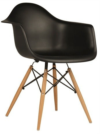 Cadeira Charles Eames c/ braço daw - Base Madeira Preta umix