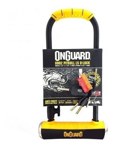 Cadeado Trava Ulock Onguard Pitbull Ls 8002 Chave Bike Moto