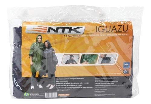 Capa De Chuva Impermeável Poncho Iguazu Adulto Azul Nautika