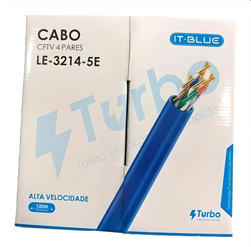 Cabo De Rede Cftv 4 Pares 100 Metros Turbo Le-3214-5e