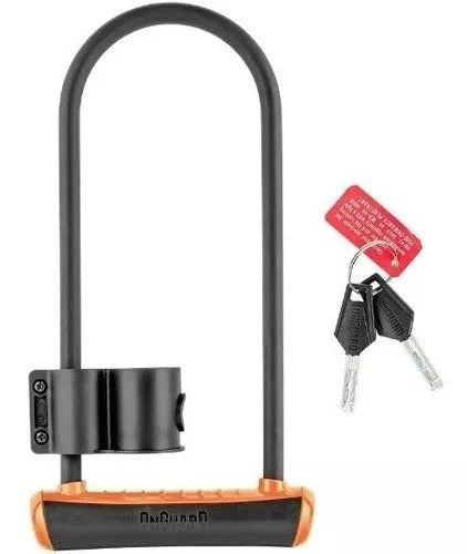 Cadeado Trava U-lock Onguard 8152 Chave Bike Moto Cores Neon