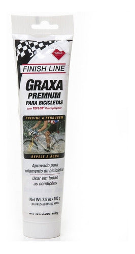 Graxa Premium Teflon Finish Line Repele Água 100g Para Bike