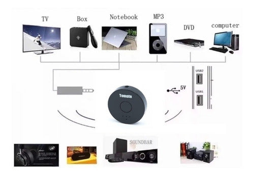 Transmissor Bluetooth P-tv Caixa Som Notebook Tomate Mtb-803